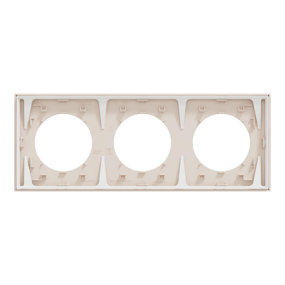 Odace plaque 3 postes beige sable